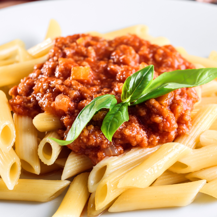 Penne Pasta with Meat Sauce